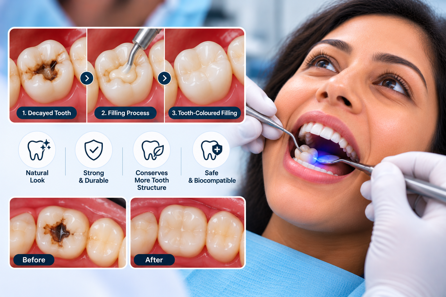 Tooth-Coloured Fillings Treatment at Mukil Dental Care